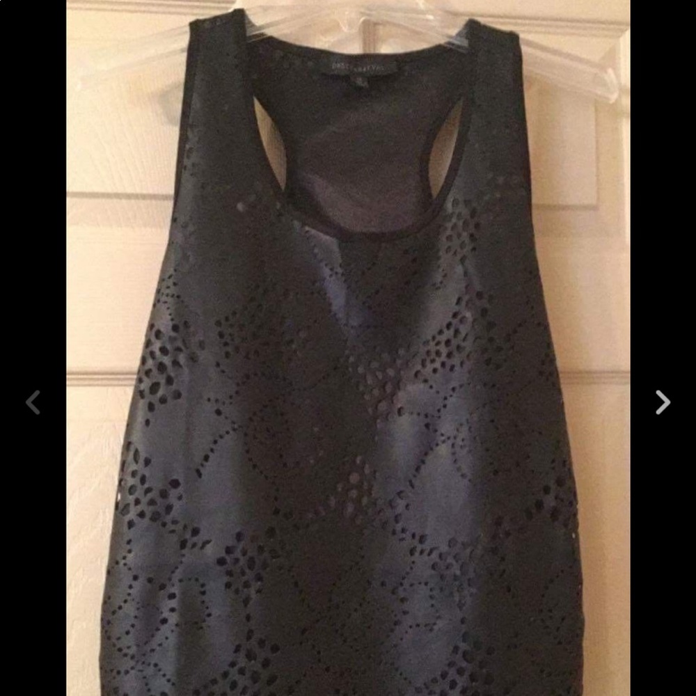~Dance & Marvel~Boutique Leather Black Tank Top ~